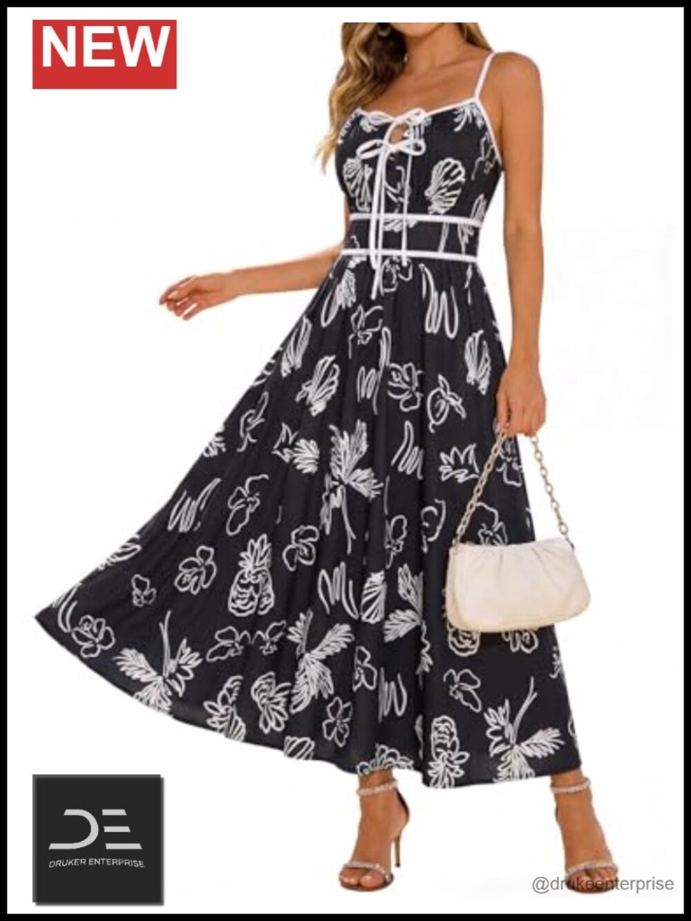 Womens Floral Boho Maxi Dress Square Neck Sleeveless A-Line Summer Beach